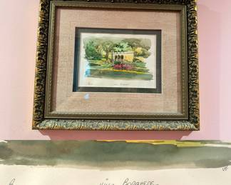 Double Matted signed Villa Borghese Art  by Rona