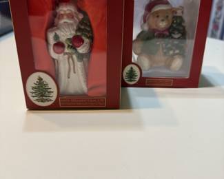 Spode Christmas Tree Hanging Santa
Ornament
Spode Teddy Bear in Santa Hat Christmas Ornament NIB