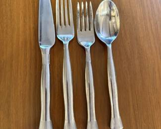 35 pieces Towle PINCH Stainless Ribbed & Flared Tip Flatware