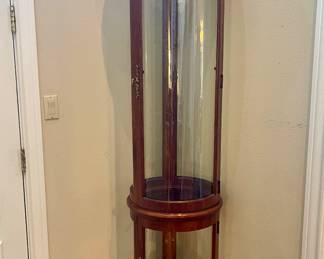 Very Lovely Round Display Cabinet With Round Glass Shelves
