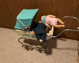 VINTAGE DOLL STROLLER BABY DOLLS