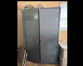 LARGE METAL STORAGE CABINET CONTENTS NOT INCLUDED