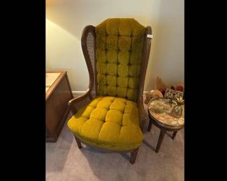2 VINTAGE GREEN CHAIRS
