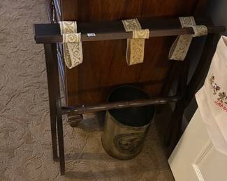 SUIT CASE STAND AND TRASH CAN