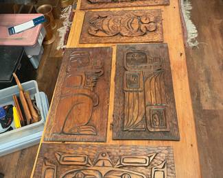 Hand carved and signed native art works