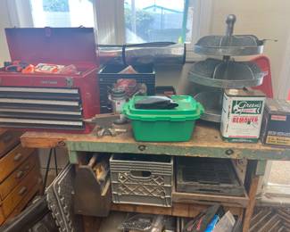 Antique tools and work bench