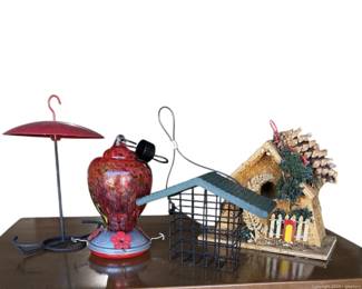 Four Piece Bird Feeders and House Lot