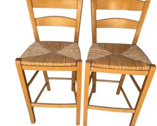 Pair of Ladder Back Bar Stools Counter Height