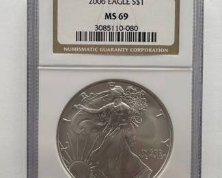 2006 American Silver Eagle – NGC Certified MS 69 – 20th Anniversary Year