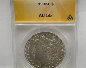 1902-O Morgan Silver Dollar – ANACS AU55