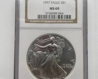 1997 American Silver Eagle – NGC Certified MS 69 – Twelfth Year of Issue