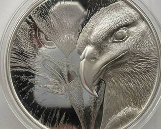 2020 Mongolia Majestic Eagle Double-Sided High Relief 10 oz BU Silver Coin .999 Fine (Capsuled)
