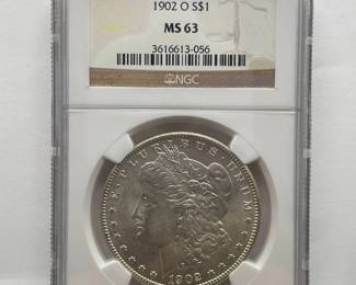 1902-O Morgan Silver Dollar – NGC MS63