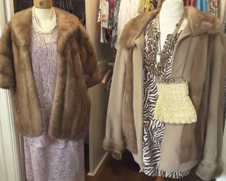 Mink stole , mink & suede jacket