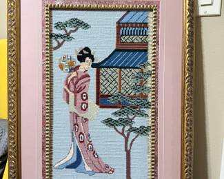 needlepoint pastel colors, Japanese lady
Yuki-san