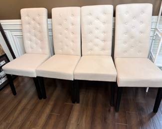 set up for white dining room chairs 65 each