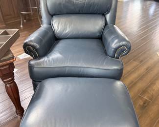 Leather ottoman & Chair nailhead trim 350.00