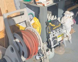 Gardening tools, supplies and statues