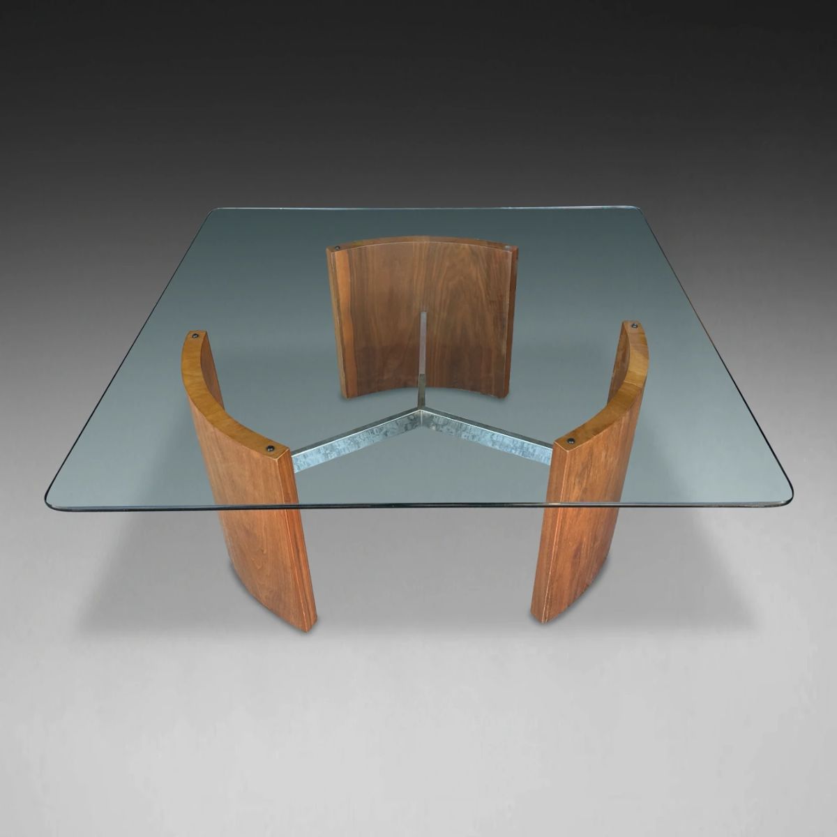 Mid-Century Modern Vladimir Kagan Walnut Radius Cocktail Table