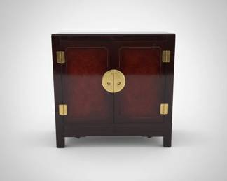 White Furniture Co. Chinoiserie Burl & Lacquer Cabinet