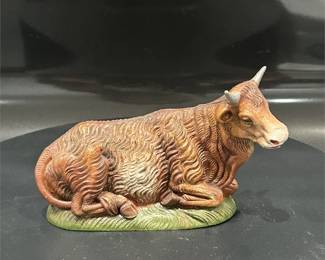 Vintage Italian Fontanini-Style Christmas Nativity Recumbent Ox Figurine