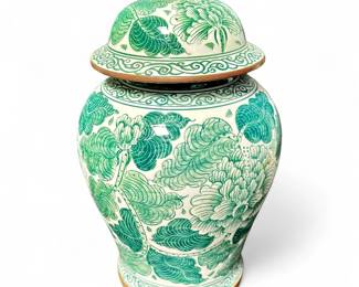Hand-Painted Porcelain Temple Jar