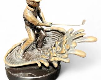 Dean Shipston Sand Blast Golf Bronze Statue on Marble Base