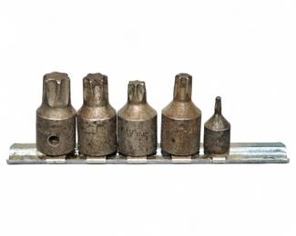 Set of Steel Torx Bit Sockets And Socket Rail