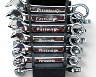 12 Piece Pittsburgh Combination Wrench Set With Organizer Rack