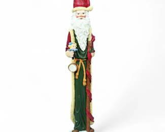Resin Folk Art “Pencil Santa” Figurine