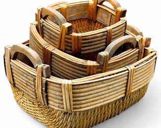 Set of 3 Chinese Woven Nesting Baskets