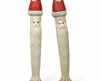 Pair of House of Lloyd "Country Kris" Santa Candlesticks