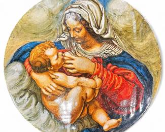 Decorative 11" Ceramic Plate Depicting Raphael's "Madonna of the Chair"