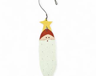 Wooden Minimalist Santa Claus Christmas Ornament