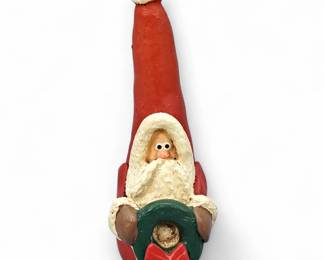 Primitive Folk Art Clay Santa Claus Figurine
