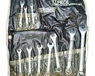 Set of Ten Combination Chrome Vanadium Steel Wrenches