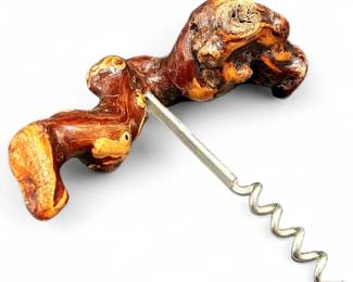 Mid-20th Century Burlwood Corkscrew