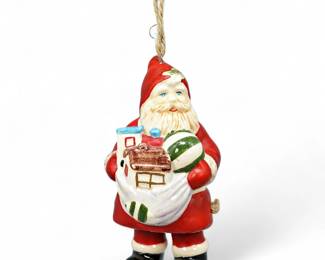 Vintage Santa Claus w/ Toys Christmas Ornament