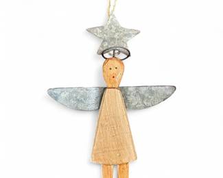 Handcrafted Folk Art Holiday Angel Decoration