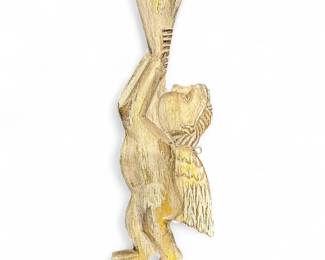 Hand Carved Folk Art Wooden Angel Ornament