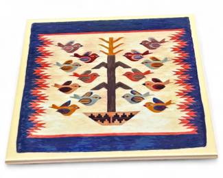 Mounted Navaho "Tree Of Life" Weaving