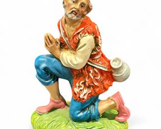 Vintage Italian Fontanini-Style Christmas Nativity Worshipful Shepherd Figurine