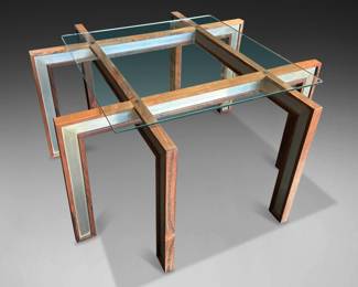 Mid-Century Danish Modern Henning Korch Rosewood and Metal Coffee Table