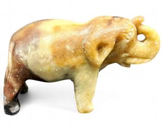 Hand-Carved Stone Elephant Figurine