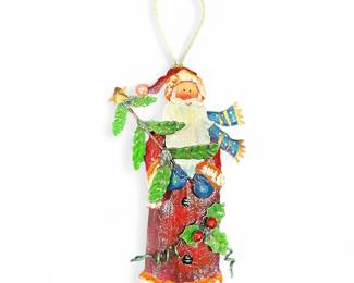 Handmade Folk Art Santa Claus Ornament