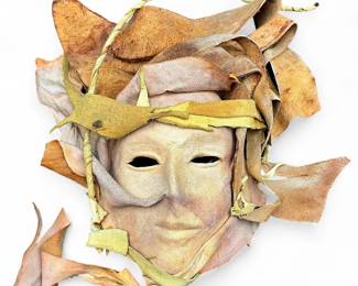 Signed & Numbered Studio Art Papier-Mâché & Leather Mask