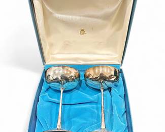 Vintage EL De Uberti Silver-Plated Champagne Cups, Set of 2