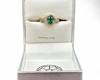 Giuliana Sterling Silver Ring w/ Green Gemstone
