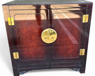 White Furniture Co. Chinoiserie Burl & Lacquer Cabinet