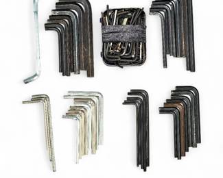Large Collection Of Allen Wrenches And Two Precision Feeler Gauge Tools